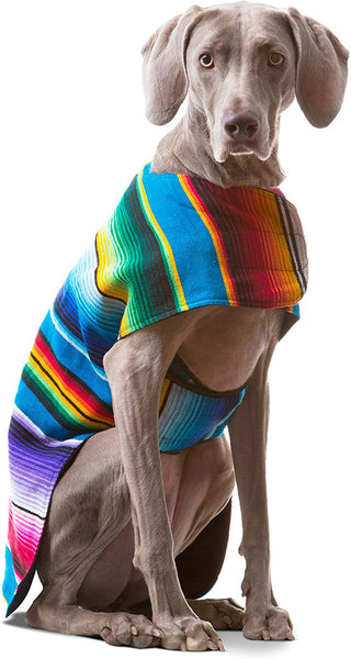 Handmade Dog Poncho from Mexican Serape Blanket - Dog Clothes - Coat - Costume - Sweater - Vest