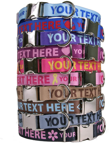 Personalized Premium Dog Collar with Metal Clasp - Available 20 Colors + Multiple Sizes