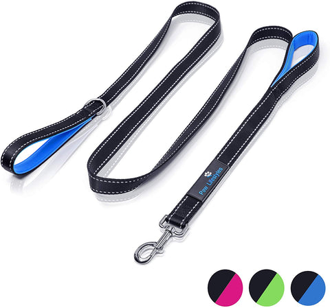 Paw Lifestyles Heavy Duty Dog Leash - 2 Handles - Padded Traffic Handle for Extra Control, 7ft Long - Perfect Leashes for Medium to Large Dogs