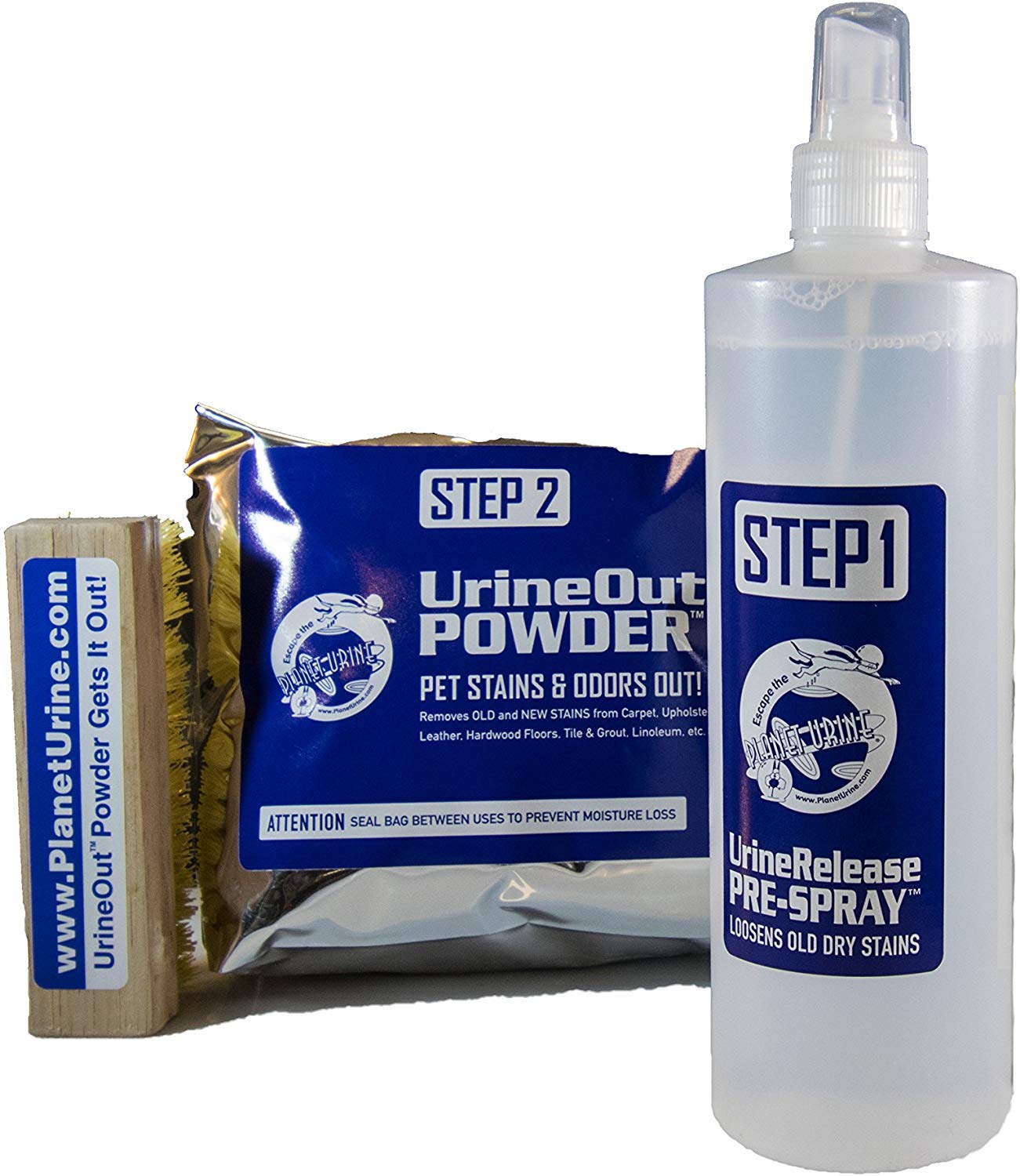 UrineRelease PreSpray & UrineOut Powder - Pet Urine Odor Eliminator, Dog & Cat Stain & Pee Cleaner Solution for All Surfaces