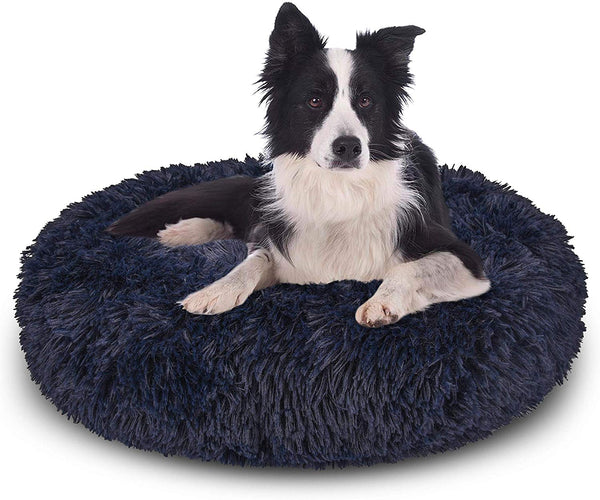 AIPERRO Pet Bed for Small Dogs and Cats Donut Cuddler Fur Round Dog Bed Soft Plush Fluffy Indoor Cat Bed, Anti Slip Bottom, 20\/23\/30 Inch for Puppy and Kitties