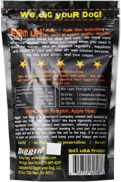 Diggin' Your Dog Firm Up Pumpkin Super Supplement for Digestive Tract Health for Dogs, 4-Ounce