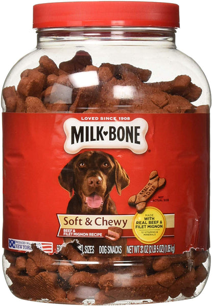 Milk-Bone Soft & Chewy Beef & Filet Mignon Recipe Dog Snacks (37 oz.)