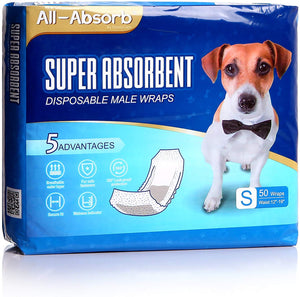 All-Absorb A26 Male Dog Wrap, 50 Count, Small