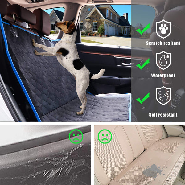 LETTON Dog Car Seat Covers Heavy Duty and Nonslip Back Seat Bench Protector, Machine Washable Middle Seat Belt Capable,Universal Size Fits for Cars Trucks and SUVs