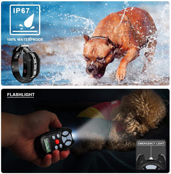 Flittor Shock Collar for Dogs, Dog Training Collar, Rechargeable Dog Shock Collar with Remote, 3 Modes Beep Vibration and Shock Waterproof Bark Collar for Small, Medium, Large Dogs