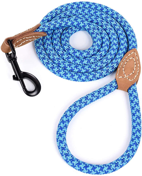 Mile High Life Leather Tailor Reinforce Handle Mountain Climbing Dog Rope Leash with Heavy Duty Metal Sturdy Clasp (4\/5\/6 FEET)