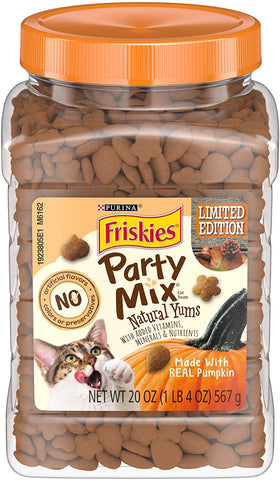 Friskies Party Mix Natural YUMS Adult Cat Treats - 20 oz. & 30 oz. Canisters