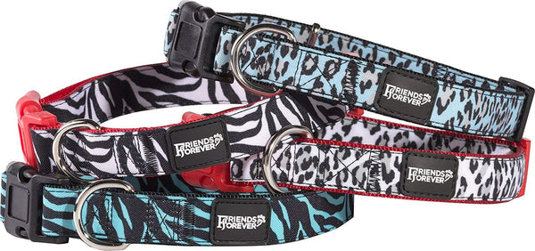 Friends Forever Pattern Dog Collar for Dogs, Fashion Print Leopard Zebra Cute Puppy Collar, Available in Size Small\/Medium\/Large