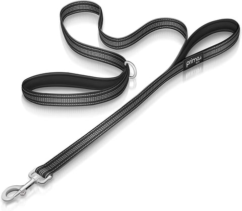 Reflective Dog Leash with Soft and Thick Padded Double Handles, Premium Heavy Duty Nylon Leash with Thick Neoprene Ergonomic Dual Handles for Ultimate Control Safety Training Durable Traffic Handle- 2 Handles - Available in 4 feet or 6 feet