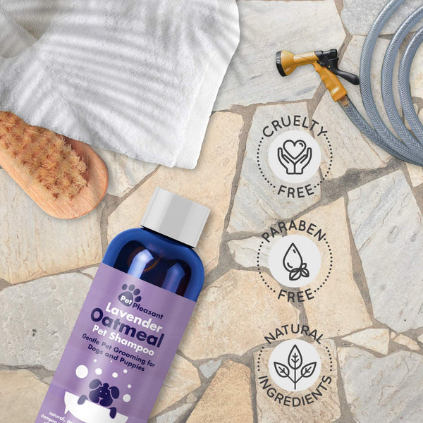 Natural Dog Shampoo with Colloidal Oatmeal - Puppy Shampoo for Dog Bath with Lavender Essential Oil Dog Wash - Pet Odor Eliminator Dog Shampoo for Smelly Dogs and Pet Grooming Itch Relief for Dogs