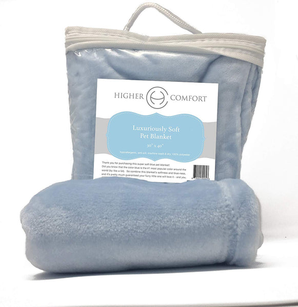 Higher Comfort Super Soft Premium Pet Blankets for Small Dogs, Puppies, Cats & Kittens - 30" x 40" - Great for Pet Beds and Carriers