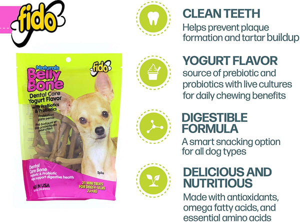 Fido Belly Dog Bone, Digestion Aid w\/Prebiotic & Probiotic Enzymes for Dogs