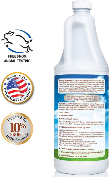 Carpet Miracle - Concentrated Machine Shampoo, Deep Stain and Odor Remover Solution, Deodorizing Formula (32FL OZ)