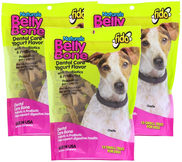 Fido Belly Dog Bone, Digestion Aid w\/Prebiotic & Probiotic Enzymes for Dogs