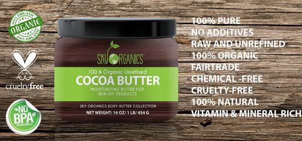 Manteca De Cacao Natural Sin Refinar - Para Las Manchas De La Piel, Estrias, Cicatrices, Y Lesiones En La Piel