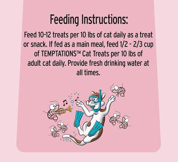 TEMPTATIONS Cat Treats Shrimpy Shrimp Flavor, 16 oz. Tub