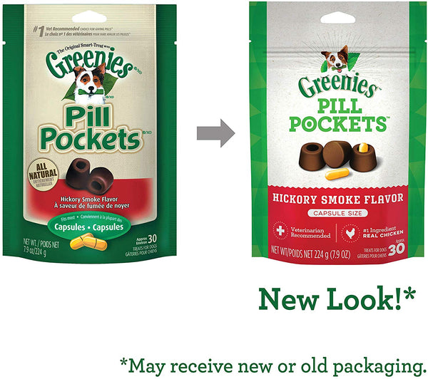 Greenies Pill Pockets Capsule Size Hickory Smoke Flavor Dog Treats