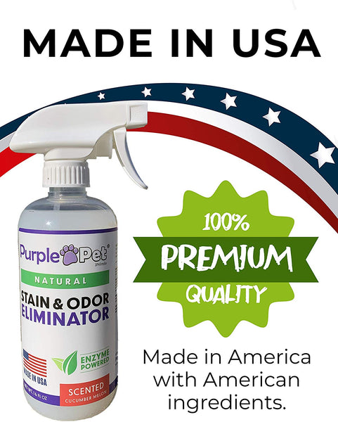 iPrimio Purple Pet Litter Urine Odor Eliminator Spray for Dogs and Cats - All Natural Enzyme Powdered - Made in USA