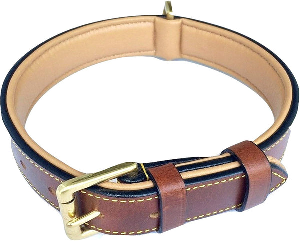 Soft Touch Collars Luxury Real Leather Padded Dog Collar