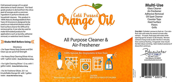 Premium Cold Pressed Orange Oil- 32 oz (D-Limonene), All Natural Cold Pressed Orange Oil 