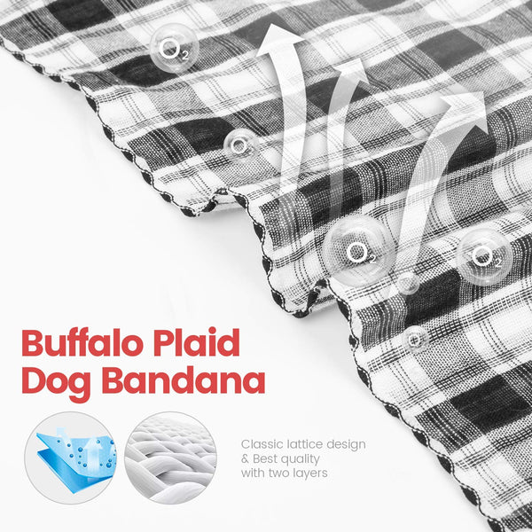 IOKHEIRA Plaid Dog Bandana 5pcs Double Reversible Scarf Buffalo Plaid for Puppy Large Small Medium Fall Dogs Bandanas Printing Scarves Dogs Accessories Square Kerchief