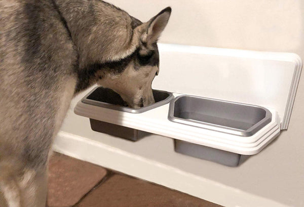 Kitchen Dog Wall Mounted Pet Dish Sets - Elevated Dog & Cat Feeders - Easy to Install and Remove - Customized for Any Size Pet - BPA Free Material - Dishwasher Safe