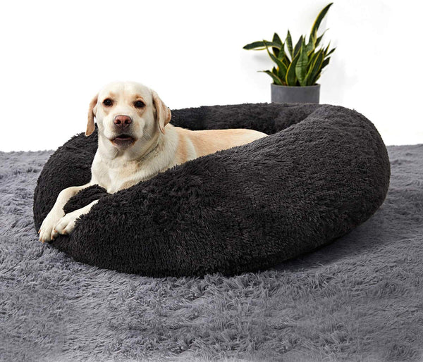 ANWA Medium Washable Dog Round Bed, Dog Donut Bed Small Dog, Plush Dog Calming Bed