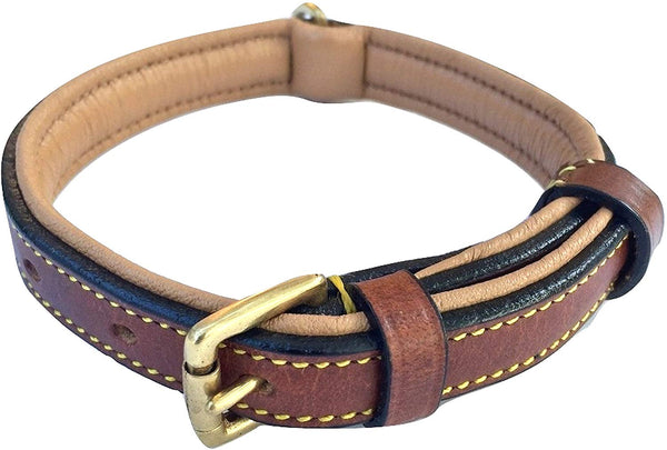 Soft Touch Collars Luxury Real Leather Padded Dog Collar