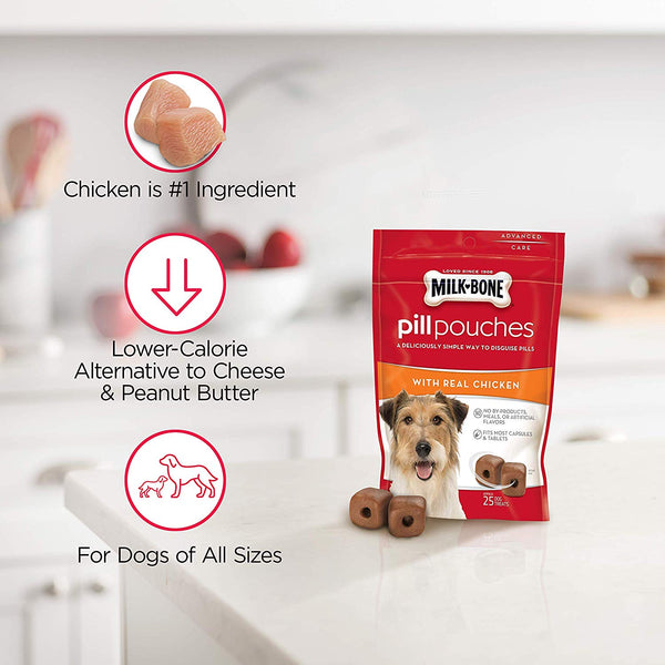 Milk-Bone Pill Pouches, Approx. 125 Pill Treats for Dogs to Conceal Medication