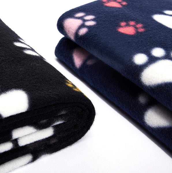 ALLISANDRO Premium Fluffy Dog Blanket Soft and Warm Fleece Blanket for Pet and Throw Cute Paw Print Puppy Cat Blanket Durable and Washable Multi Color Multi Size Avaiable