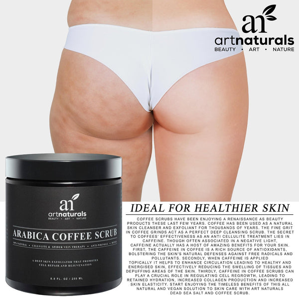 Crema Anti-Celulitis Y Anti-Estrias a Base De Cafe Organico Natural - Bote De 8.8 Onzas