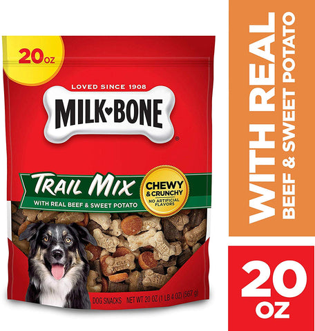 Milk-Bone Trail Mix Chewy and Crunchy Dog Treats, Beef & Sweet Potato