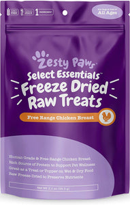 Freeze Dried Chicken Treats for Dogs & Cats - Raw Human Grade & Free Range Chicken Breast - Healthy Dog & Cat Training Snacks + Topper for Wet & Dry Food - Rich Source of Protein & Amino Acids