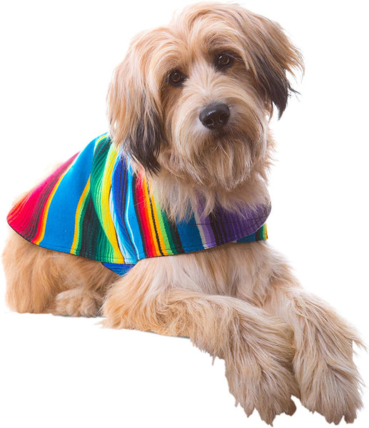 Handmade Dog Poncho from Mexican Serape Blanket - Dog Clothes - Coat - Costume - Sweater - Vest