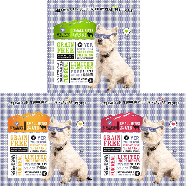 "I and love and you" Nice Jerky Bites - Grain Free Dog Treats (Variety of Flavors)