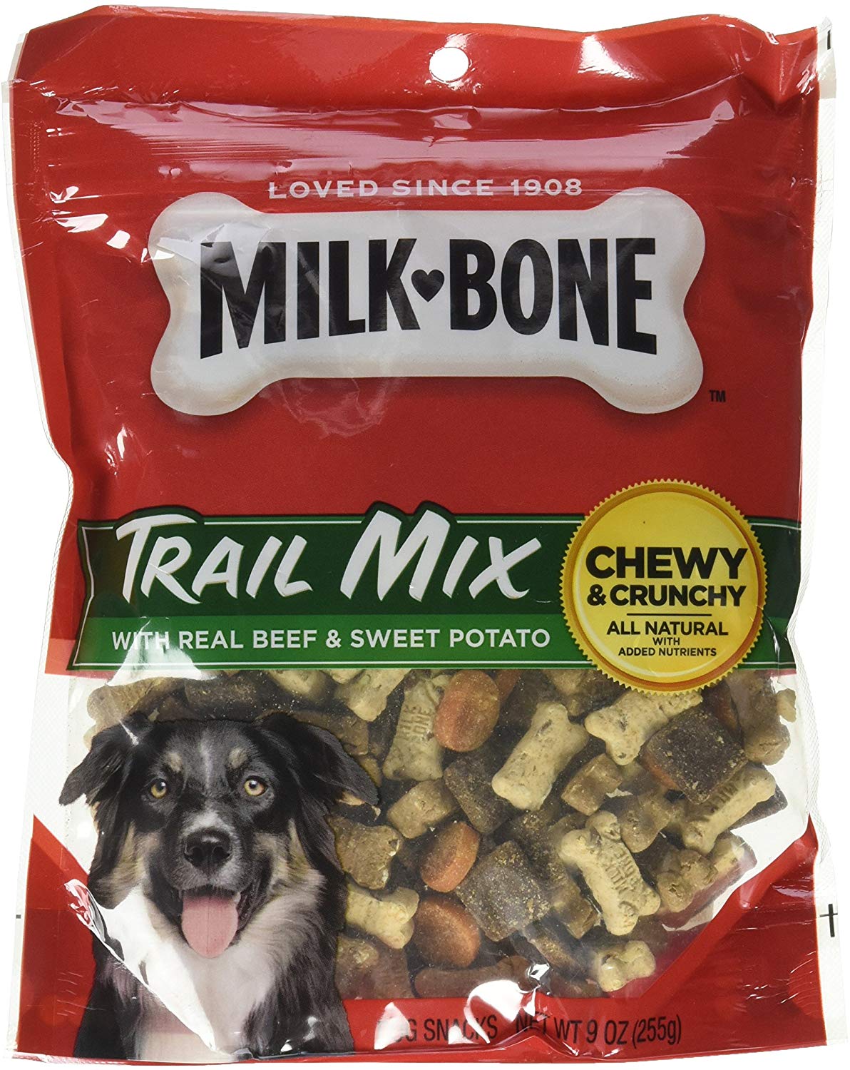 Milk-Bone Trail Mix Chewy and Crunchy Dog Treats, Beef & Sweet Potato