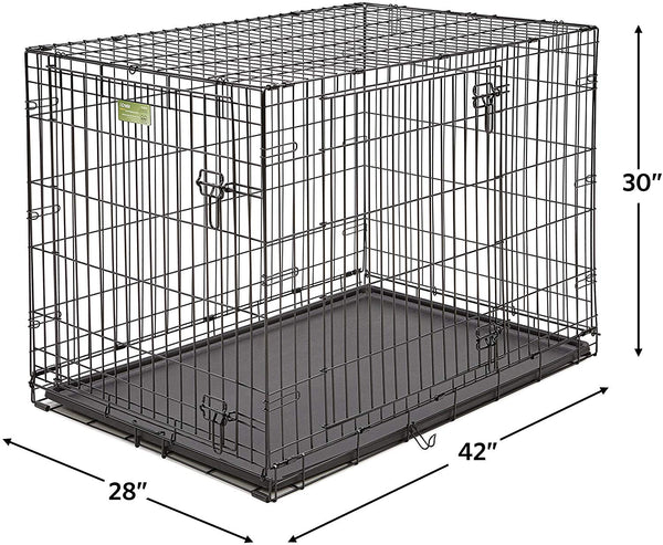 MidWest iCrate Starter Kit | The Perfect Kit for Your New Dog Includes a Dog Crate, Dog Crate Cover, 2 Dog Bowls & Pet Bed | 1-Year Warranty on ALL Items