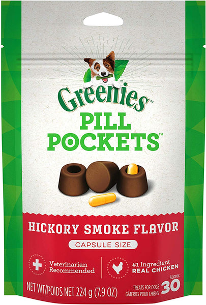 Greenies Pill Pockets Capsule Size Hickory Smoke Flavor Dog Treats