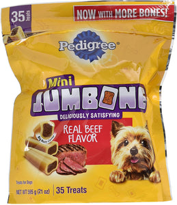 PEDIGREE JUMBONE Real Beef Flavor Mini Dog Treats - 21 Ounces (35 Treats)