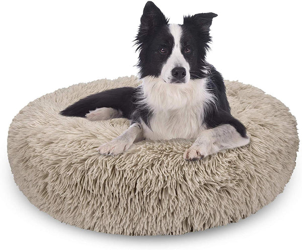 AIPERRO Pet Bed for Small Dogs and Cats Donut Cuddler Fur Round Dog Bed Soft Plush Fluffy Indoor Cat Bed, Anti Slip Bottom, 20\/23\/30 Inch for Puppy and Kitties