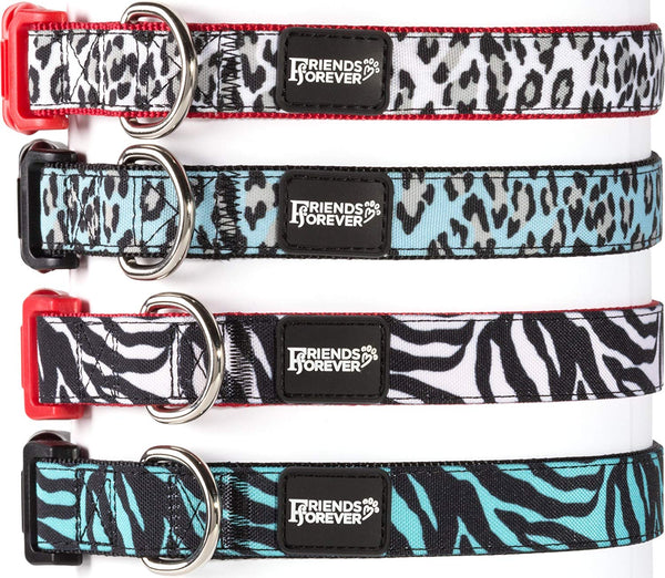 Friends Forever Pattern Dog Collar for Dogs, Fashion Print Leopard Zebra Cute Puppy Collar, Available in Size Small\/Medium\/Large