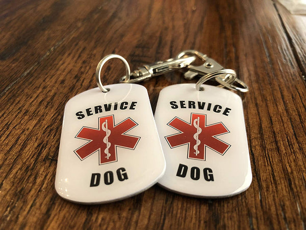 K9King Service Dog Tag Special 2 Pack Bonus Combo | Durable Clasp Allows Easily Switching Between Service Dog Vest Dog Collar and Service Dog Harness. The New Standard in Service Dog Tags