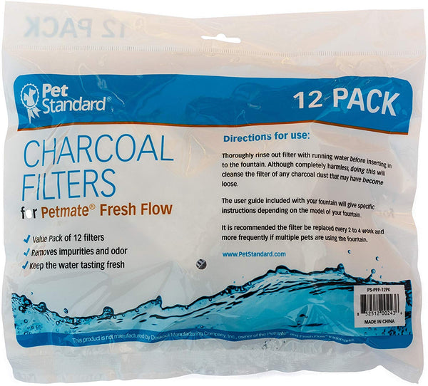 PetStandard Filters for Petmate Fresh Flow Pet Fountains (12 Pack)