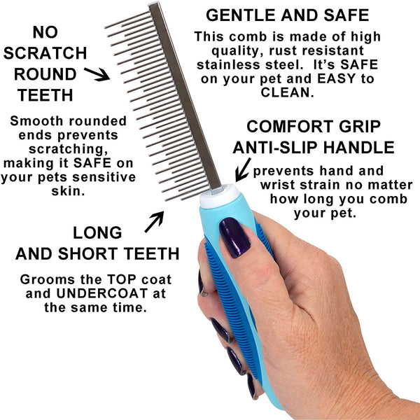 PP&YY Pet Hair Remover Brush - Pet Comb- Lint Brush - Paw Cleaner - Gentle Deshedding Brush Glove - Efficient Pet Hair Remover Mitt for Dog Cat Horse with Brush Long Short Fur