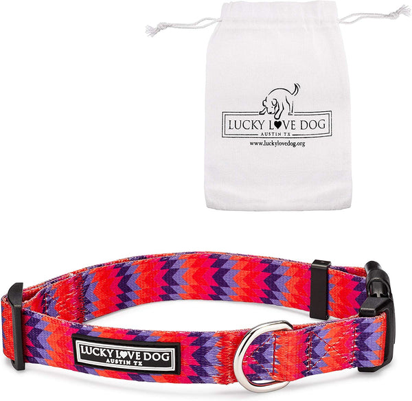 Lucky Love Dog Cute Female Dog Collar or Leash Set | Vivid Colorful Pretty and Unique Designs | Small Medium Large Girl Dogs | Floral Collar | Soft Your Purchase Helps Rescue Dogs