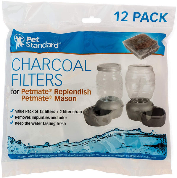 Filters for Petmate Replendish and Petmate Mason Pet Fountains, Pack of 12