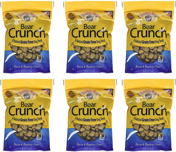 Charlee Bear Crunch Grain Free Dog Treats - Bacon and Blueberry Flavor - 8 oz Packs