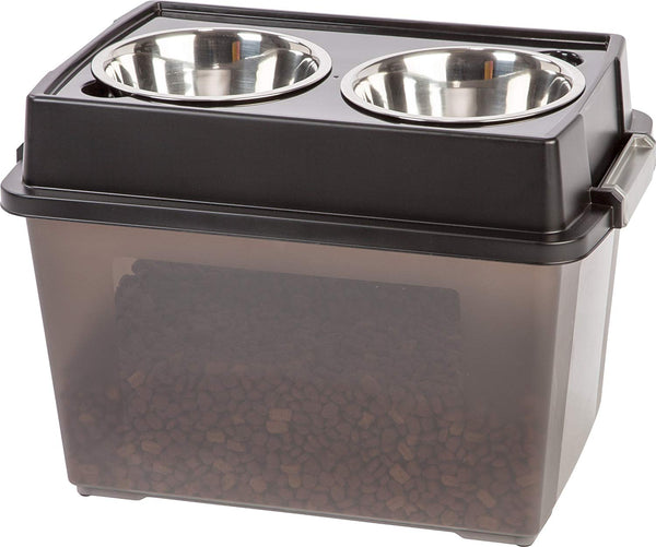 IRIS USA Elevated Dog Feeder with Pet Food Airtight Storage