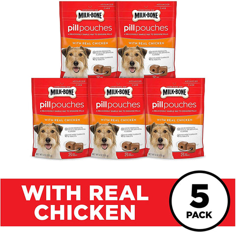 Milk-Bone Pill Pouches, Approx. 125 Pill Treats for Dogs to Conceal Medication